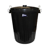 Edco Garbage Bin Plastic 73L CW Lid Black