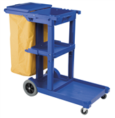 Janitor Cart Oates Trolley Dark Blue with Lid