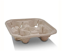 MOULDED FIBRE CARRY TRAY 4 CUP 75PK