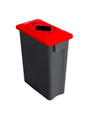 MultiSort Bin 60L Grey Base Standard Landfill Red