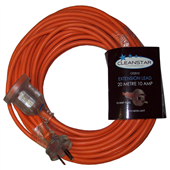Orange Rubber Extension Lead 20m 10amp