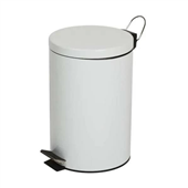Powder Coated White Pedal Bin 12L