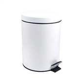 Powder Coated White Pedal Bin 5L