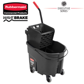 RUbbermaid Wavebrake Side Press Mop Bucket Combo Black