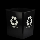 Recycling Materials Only 15L Bins No Lid Black