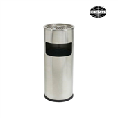 Stainless Steel Lobby Bin With Ashtray 10L