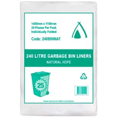 Tailored Garbage Bags 240L AP Natural 25Pk