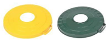 Yellow Lid With Hole in Centre 55L Galvanised Bin